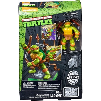 MEGA Teenage Mutant Ninja Turtles Collectors 1987 Classic Michaelangelo Figure DMW21 887961289060