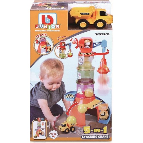 Bburago Bb Junior Γερανός στοίβαξης 5 σε 1 Volvo Stacking Crane 16/88605 4893998886055