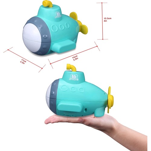 Bburago Bb Junior Βαρκούλα Μπάνιου με Προβολέα Βυθού Splash N Play Submarine Projector, Blue 16/89001 4893998890014