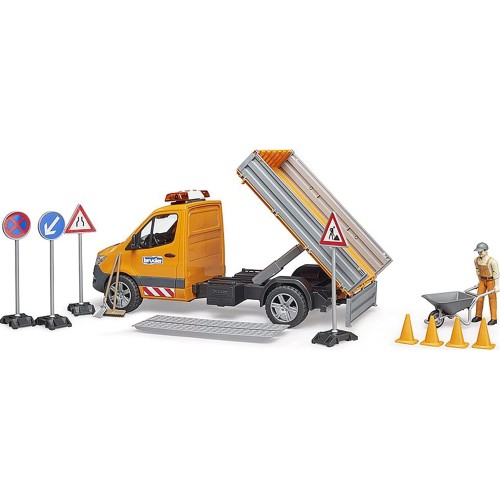 bruder Φορτηγάκι Mercedes Benz sprinter Έργων με Εργάτη και Αξεσουάρ BR002677 4001702026776