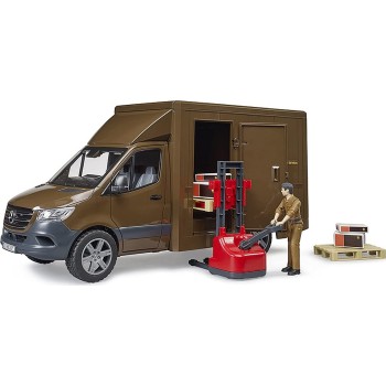 bruder Mercedes Benz Sprinter Delivery Van With Pallet Mover And Driver - UPS 02678 4001702026783