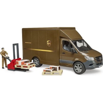 bruder Φορτηγάκι Mercedes Benz Sprinter UPS με οδηγό και ανυψωτικό 02678 4001702026783
