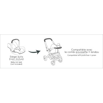 Smoby Maxi Cosi Καρότσι κούκλας με πορτ-μπεμπε For Dolls Up To 42 Cm 253120 3032162531204