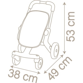 Smoby Baby Nurse Doll Buggy Pop - Dolls Pram In Baby Nurse Design, Doll Accessory 251218 3032162512180