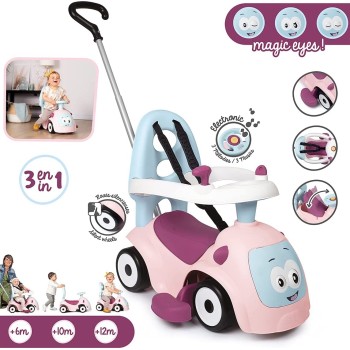 Smoby Maestro Balade Rose Comfortable 3 Uses Functions, Sliding Trolley 7/720305 3032167203052