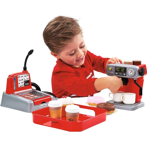 ecoiffier Eco  Shop Set – 3 Varieties Of Coffee + Cash Register + Tray + Accessories 2578 3280250025788