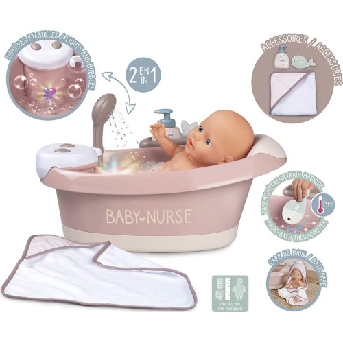 Smoby Baby Nurse Electronic Doll Bathtub 220368 3032162203682