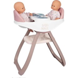 Smoby Baby Nurse Twin Doll High Chair Καρεκλάκι Φαγητού Διδύμων για Κούκλες έως 42 εκ. 220371 3032162203712