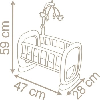 Smoby Baby Nurse Doll Cradle With Mobile 220372 3032162203729