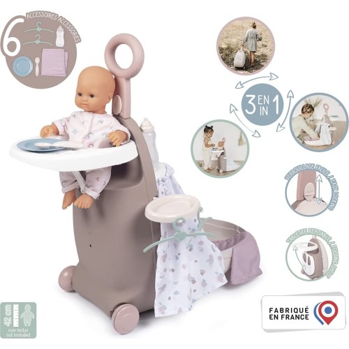 Smoby Baby Nurse Doll Grooming Trolley, Multicoloured 220374 3032162203743