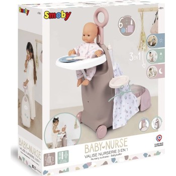 Smoby Baby Nurse Βαλιτσάκι Φροντίδας Κούκλας 3 σε 1 220374 3032162203743