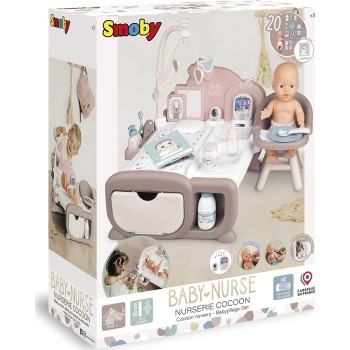 Smoby Baby Nurse Cocoon Doll Play Set For Children From 3 Years - 3-In-1 P 220375 3032162203750