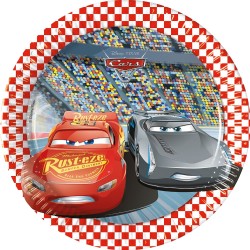 PROCOS Party Plates Cars 3, Size 20 Cm, Pack Of 8, Disposable Paper Plates 093489 5201184934890