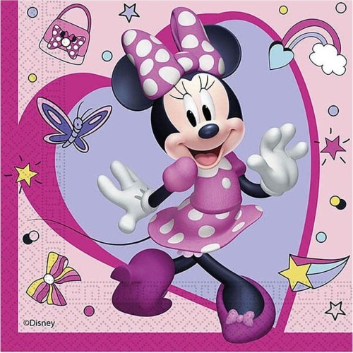 PROCOS Party Χαρτοπετσέτες Decorata Minnie Junior 33X33εκ Pack Of 20, Ροζ 093832 5201184938324