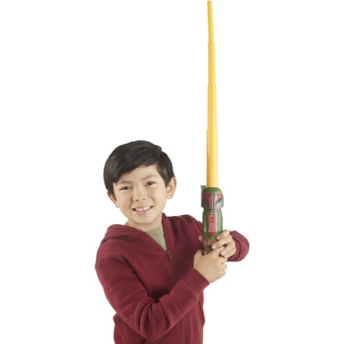 Hasbro Star Wars Lightsaber Squad Boba Fett Extendable Yellow Lightsaber Φωτόσπαθο F1037 / F4053 5010994162221