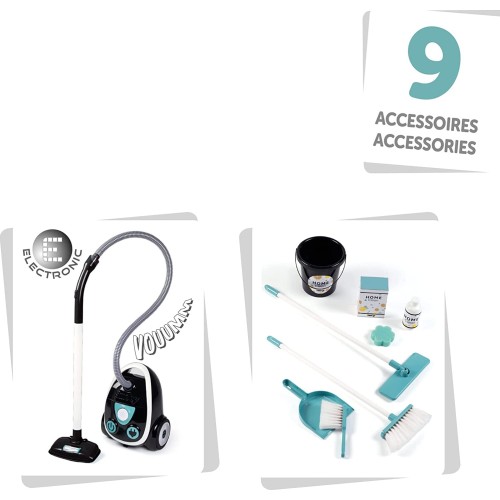 Smoby Cleaning Kit Trolley Καθαρισμού και Ηλεκτρική Σκούπα 330316 3032163303169