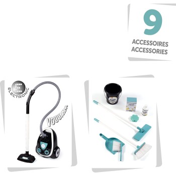 Smoby Cleaning Kit Trolley Καθαρισμού και Ηλεκτρική Σκούπα 330316 3032163303169