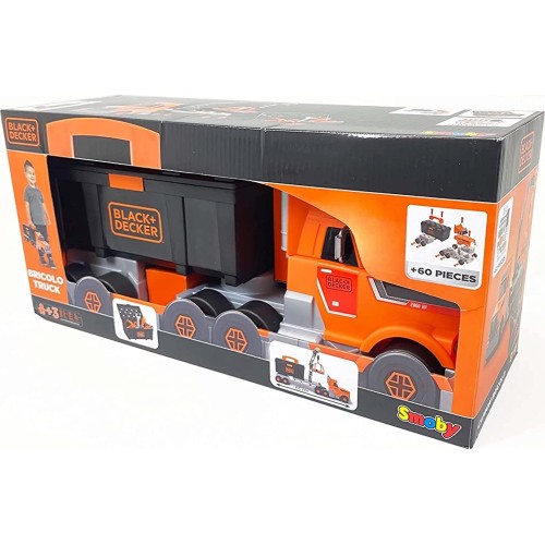 Smoby Black And Decker Truck And Toolbox Play Set-Includes Screws, Nuts 7/360175 3032163601753