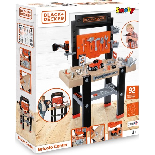Smoby Black And Decker Center Pretend, Prentend Play Tool, Toy Workben 7/360727 3032163607274