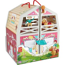Hape International Pony Club Ranch Carry Toy Horse Stable With Accessories  E3409 6943478030459