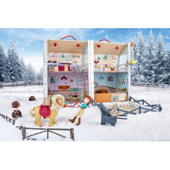 Hape International Pony Club Ranch Carry Toy Horse Stable With Accessories  E3409 6943478030459