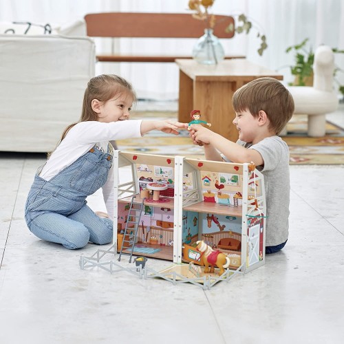 Hape International Pony Club Ranch Carry Toy Horse Stable With Accessories  E3409 6943478030459