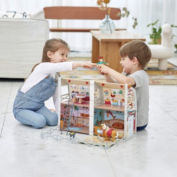 Hape Happy Family Ξύλινος Στάβλος Pony Club E3409 6943478030459