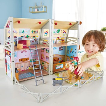 Hape International Pony Club Ranch Carry Toy Horse Stable With Accessories  E3409 6943478030459