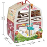 Hape International Pony Club Ranch Carry Toy Horse Stable With Accessories  E3409 6943478030459