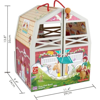 Hape Happy Family Ξύλινος Στάβλος Pony Club E3409 6943478030459