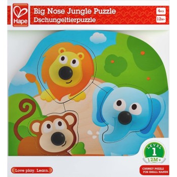 Hape Big Nose Jungle Puzzle - Wooden Educational Toy E1310 6943478018761