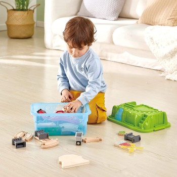 Hape Railway Ξύλινος Σιδηρόδρομος Countryside Bucket Set E3772 6943478034167