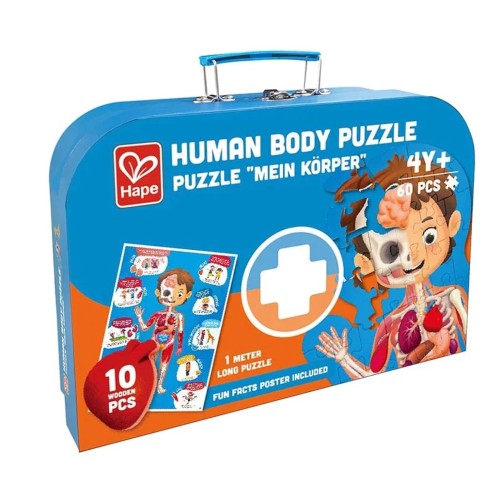 Hape Happy Puzzles Ξύλινο Παζλ Ανθρώπινο Σώμα E1635A 6943478035553