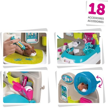 Smoby Veterinarian Clinic Play Set With Examination And Washing Area, Including 340404 3032163404040
