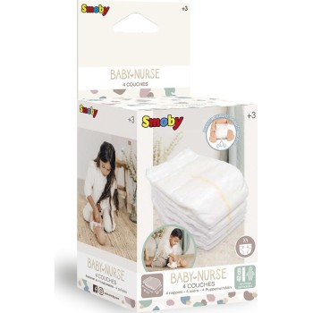 Smoby Baby Nurse Nappies X4 220365 3032162203651