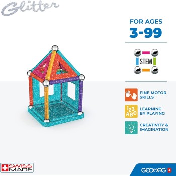 Geomag Recycled Glitter, Magnetic Constructions With Glitter Effect, Color 535 871772005353