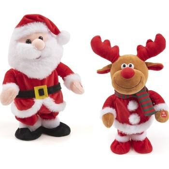 Christakopoulos Santa Claus And Rindos With Greek Carols And Movement 30Cm. 8183 5212007583843