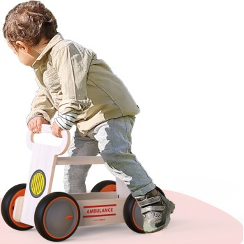 MamaToyz Περπατούρα DriveMe Wood Ambulance Ασθενοφόρο 00385 8683723300330