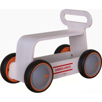 MamaToyz Περπατούρα DriveMe Wood Ambulance Ασθενοφόρο 00385 8683723300330