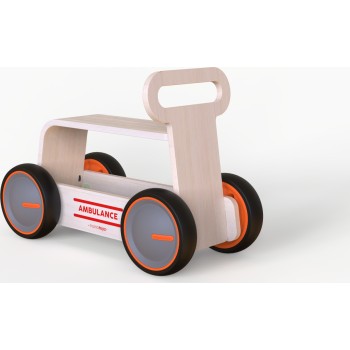 MamaToyz Περπατούρα DriveMe Wood Ambulance Ασθενοφόρο 00385 8683723300330
