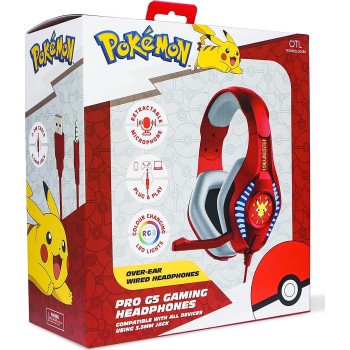 otl technologies Pokemon Pikachu Pro G5 Gaming Headphones Ενσύρματα Ακουστικά Κόκκινα  5055371625814