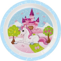 PROCOS Dish, 1 Piece, Diameter 20.5 Cm, Unicorn, Reusable, For Parties, Birthday, Parties Decoration 093536 5201184935361