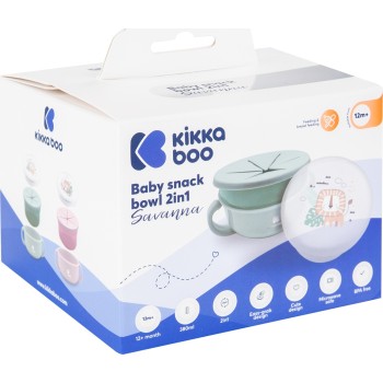 KikkaBoo Παιδικό Μπωλ Φαγητού από Σιλικόνη Savanna Mint 31302040130 3801302041305