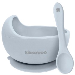 KikkaBoo Silicone Bowl With Spoon Yummy Blue 31302040116 3801302041169