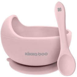 KikkaBoo Παιδικό Σετ Φαγητοδοχείου από Σιλικόνη Yummy Ροζ 31302040114 3801302041145