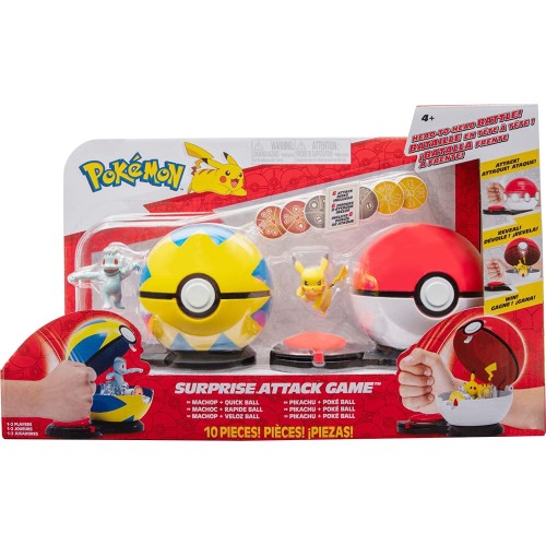 Jazwares Pokemon παιχνίδι μάχης 2 τεμ Pikachu vs Machop JW002474 191726426349