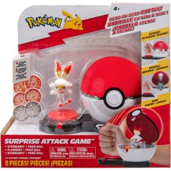 Jazwares Pokemon παιχνίδι μάχης 1 τεμ. Surprise Attack Scorbunny and Pokeball JW002724 191726426394
