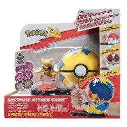 Jazwares Pokemon Surprise Attack Game - Surprise Attack Abra and Quick Ball JW002724 191726426431
