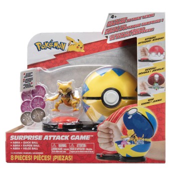 Jazwares Pokemon Surprise Attack Game - Surprise Attack Abra and Quick Ball JW002724 191726426431