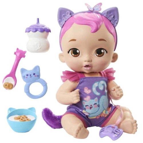 Mattel My Garden Baby Snack And Snuggle Kitten Doll - Pink HHP28 194735073788